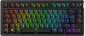 HyperX Alloy Rise 75 Wireless 75% Hot Swappable Mechanical Gaming Keyboard PC Backlight Up to 80 Hours Dual 2.4GHz Wireless and Bluetooth