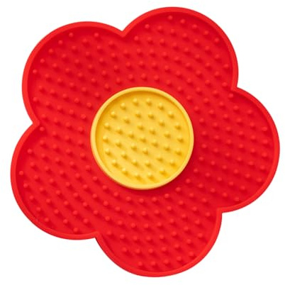 Weqizuerqi 15x15cm Lamiendo Alfombra Gato Alfombra Lamiendo Flores Almohadillas Alfombra Lamiendo Ventosas Diseño Silicona Placas Lamiendo para Mascotas para Perros Y Gatos