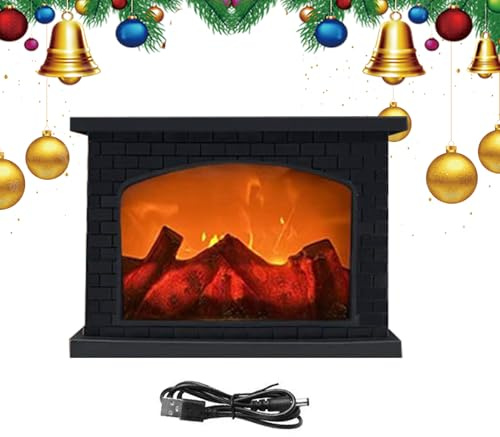Linterna de chimenea - linterna de chimenea sin envejecimiento | Lámpara de fuego LED operada por baterías | Linternas decorativas de Navidad | USB Cargando linternas sin llama para balcones al aire l