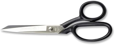 Mundial 6 Industrial Forged Bent Trimmer Dressmaker Scissors - Nickel-Plated Carbon Steel with Ergonomic Black Handles for Precision Cutting