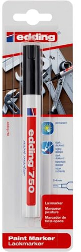 edding 750 paint marker - black - pack of 1 pen - round nib 2-4 mm - paint marker for marking and labelling metal, glass, rocks or plastic - heat-resistant, permanent, smudge-proof and waterproof