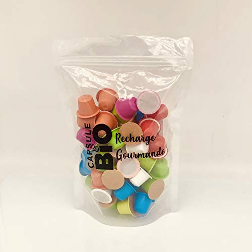 CAPSUL&BIO Pack recharge thé BIO - Compatible avec les machines à Capsules Nespresso - 50 Capsules Biodégradables, 100% Végétales - Rapide et Sain - Fabriqué en France.