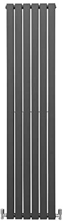 Designer Radiators 180 x 42cm Flat Panel Modern Central Heating Anthracite Grey Vertical Column Double Panel Wall Mounted Slimline Kitchen Living Room Bathroom Commercial Cleaning Brush & Fixing Kit