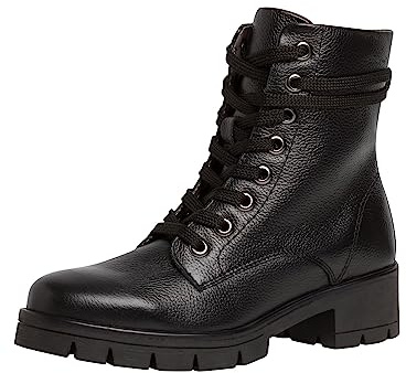 Tamaris Comfort Stivaletti da donna in pelle con tacco con lacci calzata comfort, Nero (Black), 38 EU