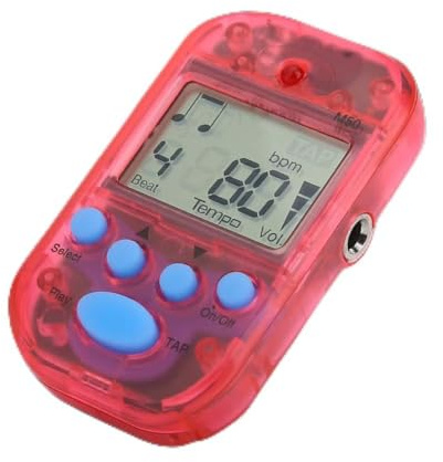 Digitales Metronom, 5-Farben-Tempo-Metronom, Mini-Metronom, Einfach zu Bedienen für Beth Trap Drum Gitarre für Klavier (Rot)