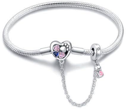 LONGLUCK 925 sterling silver damarmband ormkedja silverarmband, trollslända klöver med 5A kubisk zirkon, present till kvinnor, 7,1in/18cm, Sterlingsilver Zirkonium