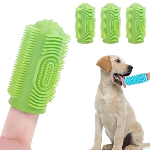 Hunde-Fingerzahnbürste, TPR, 3 Stück, 360 Grad, einfache Reinigung, Plaque-Entferner für Hunde, Katzen, Haustiere, Verwendung mit Hundezahnpasta und Katzenzahnpasta, für Hundezahnpflege