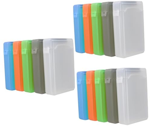 BELLIFFY 15 Piezas Caja De Almacenaje De PláStico para Disco Duro 15 Piezas Funda Protectora para Unidad De Disco PortáTil Organizador Compacto De 4.33 X 3 X 2.13 Pulgadas para Uso En Oficina Y Hogar
