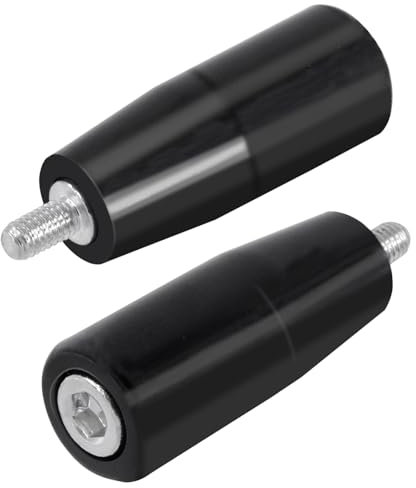 Swpeet Lot de 2 volants rotatifs à tige filetée mâle M6 x 50 mm, poignée de machine, poignée tournante, manivelle pour fraiseuse, tour, meuleuse, perceuse