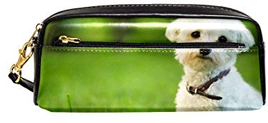 Federmäppchen Weißer Malteser Hund Auf Grünland Mäppchen Stylisches Federtasche Große Kapazität Stiftetasche Für Mädchen Damen Schule