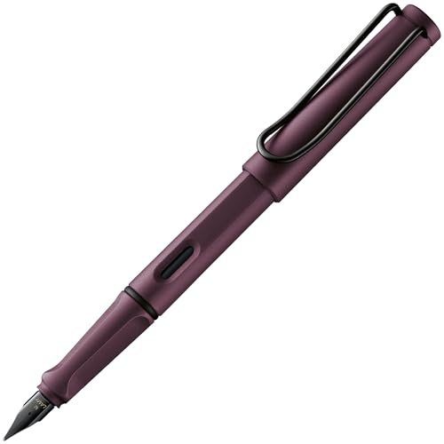 Lamy safari scarlet Füller - Füllhalter mit ergonomischem Griff & polierter Stahlfeder in Strichbreite F - robuster ASA-Kunststoff - inkl. Tintenpatrone T 10 blau - Rechtshänder