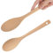 Gjinxi 2PCS Wooden Spoons, Wooden Cooking Spoons, Kitchen Utensil Apartment Essentials Large Spoon for Cooking Serving Mixing(Light Brown)