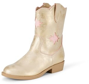 Amazon Essentials Bottes De Cowboy Western Fille, Or Métallique, 38 EU