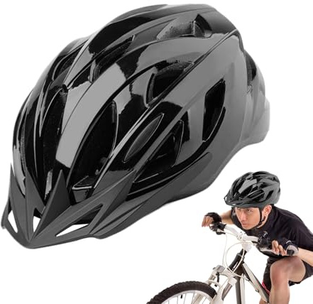 Casco da bicicletta, sportivo, protezione ventilata di sicurezza con sottogola regolabile, accessorio per bicicletta per uomini, per attività all'aperto, avventure in montagna e pendolarismo