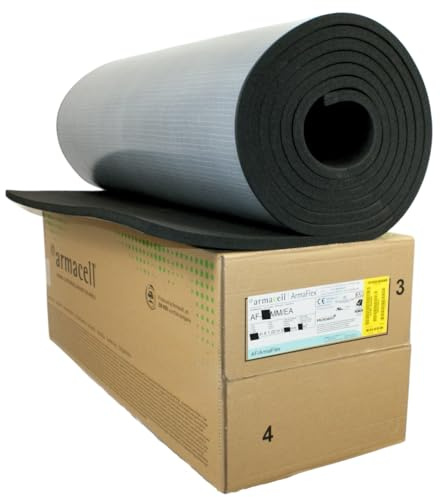 Armaflex AF 10 mm - 50 cm x 1 m Estera aislante autoadhesiva – Eficiente aislamiento térmico y frío de caucho con protección contra el moho y la humedad