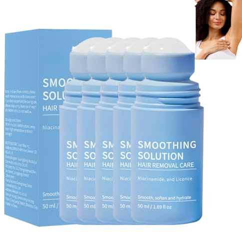 Crema da barba, soluzione depilatoria e siero per la cura dei peli incarniti con sfera rotante, per ascelle, gambe e corpo, trattamento lenitivo per le protuberanze cutanee, esfolianti delicati (5PCS)