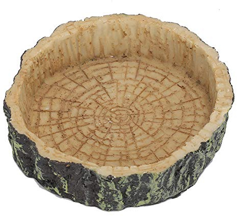 Yctze Plat d'eau et Bol de Nourriture Rond en Résine Synthétique de qualité Supérieure pour Reptiles - Pot d'alimentation Idéal pour Tortues, Tortues, Lézards et Geckos - Conception Durable et