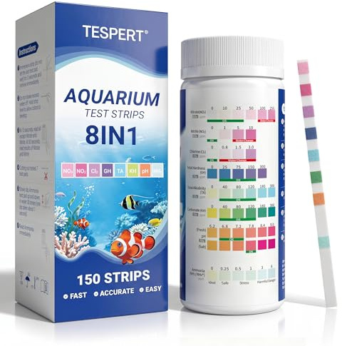 8 In 1 Aquarium Test Strips, 150 × Pond Test Kit for Freshwater & Saltwater