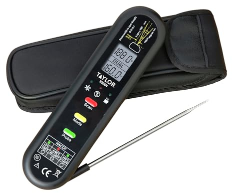 Taylor Precision Products Thermomètre infrarouge thermocouple à double température anti-éclaboussures