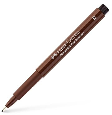 FABER-CASTELL 167375 - Tuschestift Pitt artist pen, Strichstärke M, Farbe 175, sepia dunkel