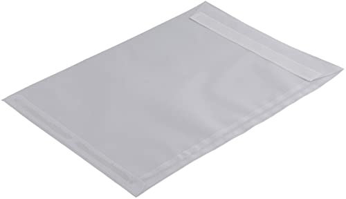 100 Stück, Transparent-Versandtaschen, DIN C4, Haftklebung mit Abziehstreifen, Gerade Klappe, 100 g/qm Offset, Ohne Fenster, Weiß (Transparent-Weiß), Blanke Briefhüllen