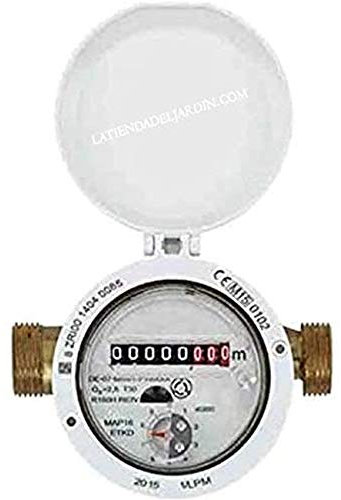 Suinga CONTADOR DE AGUA 15mm de chorro único AGUA CALIENTE, máximo 90º C. Certificado MID Europeo que permite el uso con agua potable. Rosca entrada y salida 3/4 macho. Caudal máximo 2,5 m3/h