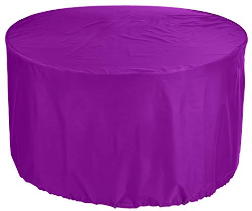 Kaufpirat Premium Housse de Protection pour Table Ronde Ø 235x70 cm Mobilier de Jardin Housse de Table de Jardin Couvercle de Protection Couvrant Couverture 900 D 500 GR ML 6000 mm étanchéité Lilas