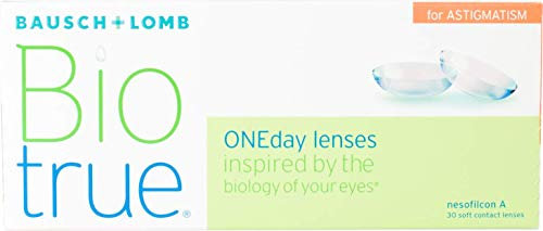 Bausch + Lomb Biotrue ONEday for Astigmatism Tageslinsen, torische Kontaktlinsen, weich, 30 Stück BC 8.4 mm / DIA 14.5 / CYL-2,25 / Achse 170 / +3,5 Dioptrien