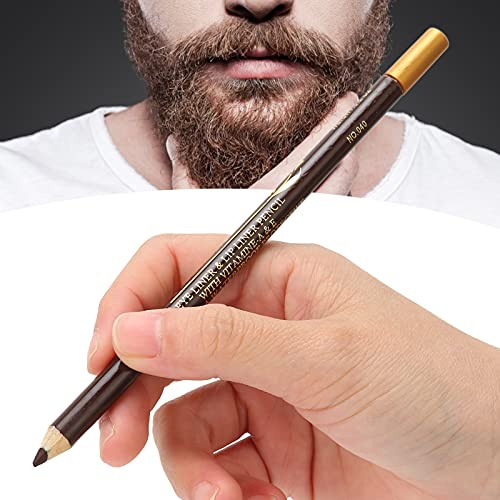 YUYTE Crayon à Barbe Professionnel - Outil de Mise en Forme, Remplisseur et Teinture Pour Barbe - Doublure Domestique (Marron Foncé)