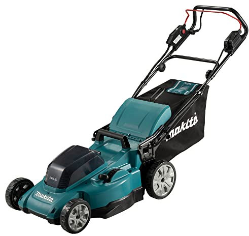 Makita DLM481CT2 Twin 18V (36V) Li-ion LXT 48cm Lawnmower complete with 2 x 5.0 Ah Batteries and Twin Port Charger
