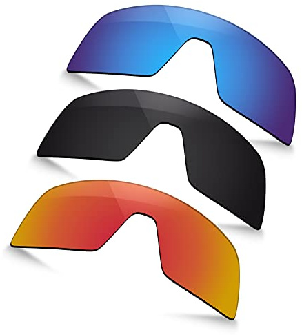TRUSHELL Polarisierte Ersatzgläser für Oakley Sutro OO9406 Sonnenbrille, Ozeanblau + Schwarz + Feuerrot