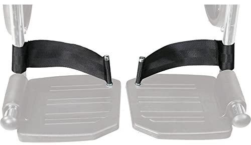 Wheelchair Leg Rest seat Belt Foot Strap,Heel Loops for Swing Away Foot Rest, Swing Away Legrest Footplates,Footrest,Wheelchair and Transport Chair Universal,(1Pair,Black)