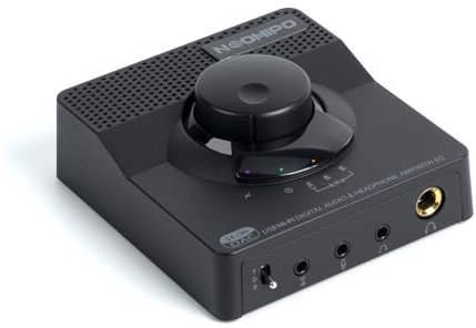 H1 DAC Amp for Pc,Mini USB Gaming DAC Headphone Amplifier, Mini Hi-Fi Digital-to-Analog Amp, 3.5MM/6.35MM/Mic/EQ Opt/Coa/RCA Outputs with Treble & Bass Switch for PS5/PC/MAC/Computer