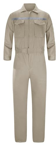 Yukirtiq Herr arbete verktyg overall långärmad reflekterande overall arbetskläder mekanisk kostym hög synlighet totalt, khaki, XXL