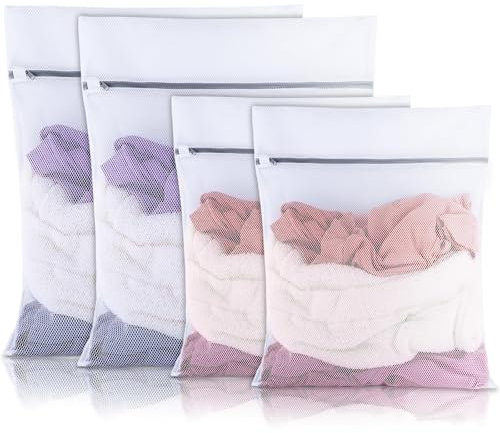 Ciusdkler 4 Stück Wäschenetz für Waschmaschine,60x50cm/50x40cm Wäschesack Waschmaschine,Wäschenetz Groß mit Reißverschluss,Wäschebeutel für Waschmaschine Laundry Bag für BH,Socken,Reise,Schuhe