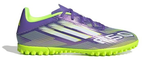 adidas Unisex F50 Club Turf Football Boots Fußballschuhe, Purple Rush/Cloud White/Lucid Lemon, 39 1/3 EU