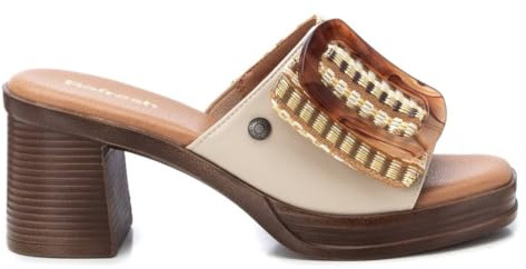 REFRESH - Sandalia Mujer Beige - Calzado Cómodo y Versátil - Moda casual - Modelo 17252201 (Talla 39)