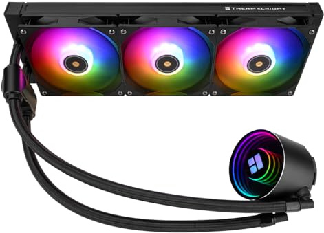 Thermalright TR Frozen Notte 360 Schwarz ARGB V2 Wasser CPU Kühler,3 PWM Lüfter mit 2000 U/min Geschwindigkeit,Intel LGA 1851/115X/1200/2011,Geeignet für AM4/AM5, Computer CPU Liquid Kühlkörper