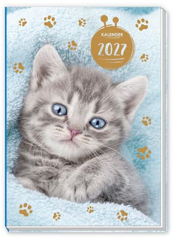 TRÖTSCH - Taschenkalender A7 Katze 2027: Mini-Terminkalender