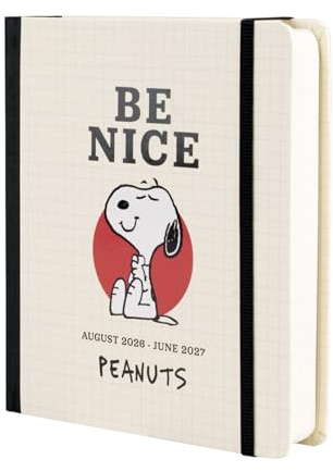 Grupo Erik Diario Scuola 2026 2027 Snoopy Peanuts - Agenda Giornaliera 2026 2027 per Scuola Medie e Superiore, 11 Mesi | Diario Scolastico con Copertina Rigida, Stickers e Tasca Interna (14 x 16 cm)