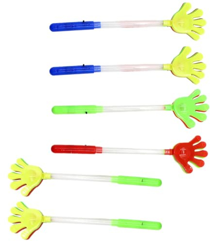 HAKIDZEL 6 Aplaudidores Luminosos de Plástico Generadores de Ruido para Fiestas 6 Unidades Accesorios Ideales para Animar Celebraciones Color Aleatorio para Cumpleaños y