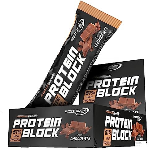 Best Body Nutrition Chocolate Protein Riegel – 15 x 90g Protein Bars – 51% Protein pro Riegel – Vollmilchschokoladenüberzug – Aspartamfrei – Eiweiß Riegel Ideal für Unterwegs und im Gym
