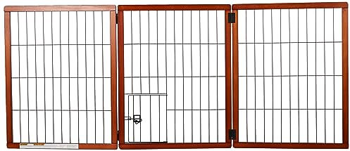 Carlson Pet Products Design Paw Haustiergitter aus Holz, extra hoch, 157 cm, 3 Paneele, Braun