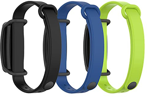 AGGDSH (3 Pack Silicone Band for Bond Touch Bracelet ，band bands，compatible bond touch replacement bands (Black+Dark blue+Lime)