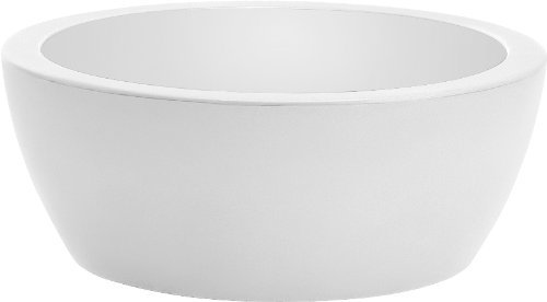 Nicoli Vaso Thetis a Ciotola in Resina, Vaso Per Piante Da Interno esterno diametro cm 30x12h R4230 resistente ai raggi Uv e alle temperature estreme (cm 30x12h, Bianco)