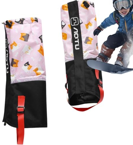 Children Leg Gaiters,Adjustable Children Snow Leg Cover - Windproof Snow Boot Gaiters with Pattern for Kids, Toddler, Girls, Boys
