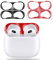 Baiyx Staubschutz Kompatibel mit AirPods 4（2024） Hülle, Staubdichter Metallic-Aufkleber, Ultraschlanke Folie, Luxuriös Aussehendes Beenden, Schutz vor Eisen und Metallspänen (2 Set) (Black+Red)