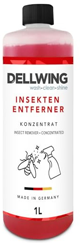 DELLWING Detergente per Insetti concentrato 1 l, rimuovi Insetti per Auto, per Vernice, Vetro e plastica, Ideale per Il pretrattamento Prima del Lavaggio, Made in Germany