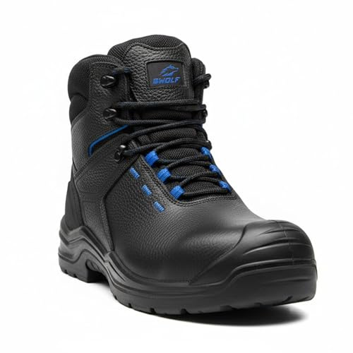 BWOLF PANZER HI S7S Chaussures de sécurité imperméables S7S | Embout composite | Protection anti-perforation en Kevlar | Semelle en polyuréthane antidérapante, Noir , 44 EU