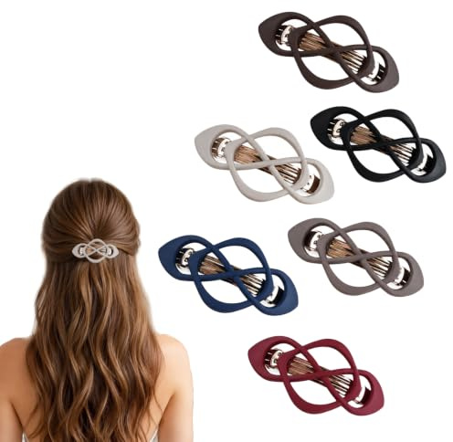 ZEMINRI 6 Pièces Barrette Cheveux Femme Tendance Klip Cheveux (Multicolore) | Style Moderne: Barrettes femme adaptées à tous cheveux, résistantes et polyvalentes pour chaque occasion.